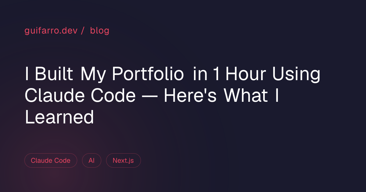 I Built My Portfolio in 1 Hour Using Claude Code — Here's What I ...